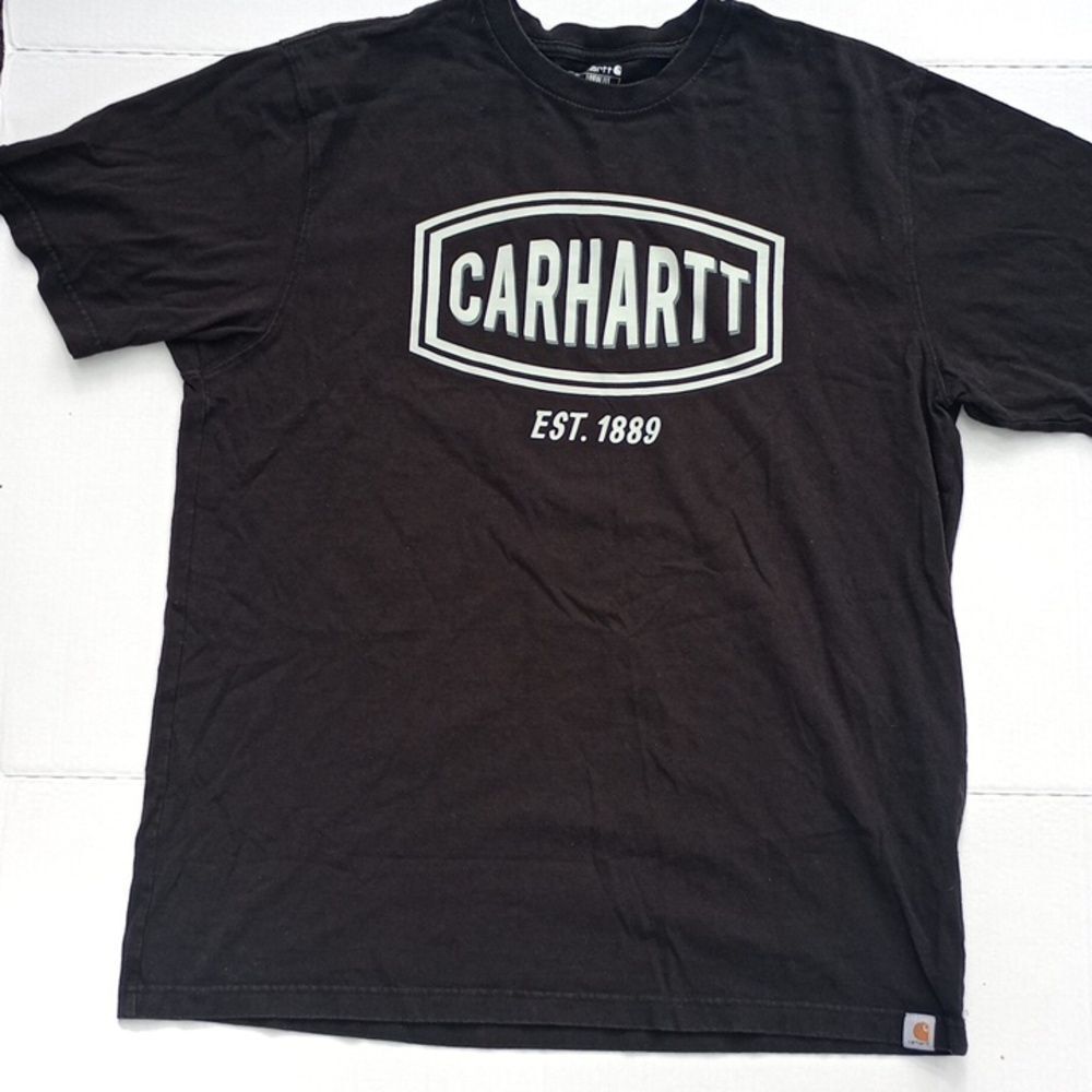 Men's Large Carhartt Tall Loose Fit Short-Sleeve Logo Graphic T-Shirt Work Wear